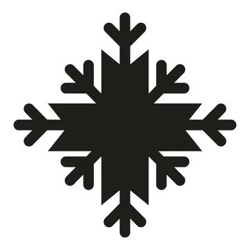 Black snowflake icon representing winter cold weather Stock Illustration