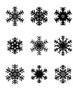 Black snowflakes Stock Illustration