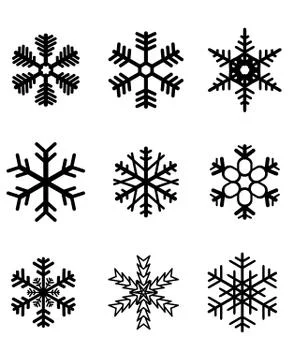Black snowflakes Stock Illustration