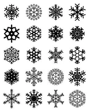 Black snowflakes Stock Illustration