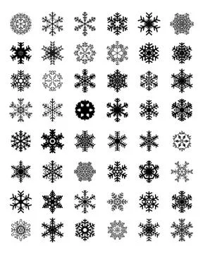 Black snowflakes Stock Illustration