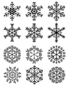 Black snowflakes2 Stock Illustration