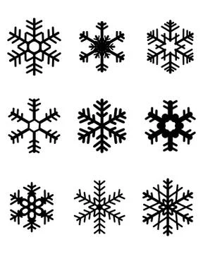 Black snowflakes3 Stock Illustration