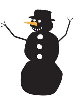Black Snowman Illustrazione stock