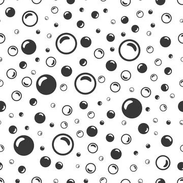 Black soap bubbles on a white background Stock Illustration