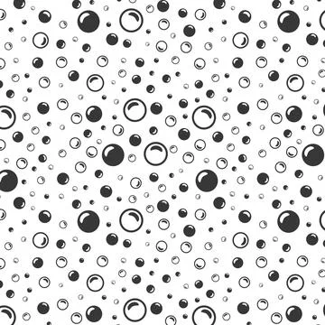 Black soap bubbles on a white background Ilustração Stock