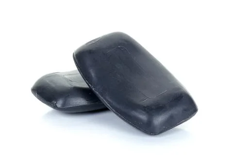 Black soap isolated on the white background Stock Photos