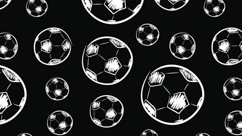 Black soccerballs texture Stock Footage 91773844
