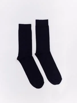 Black socks pair, alternate view Stock Photos
