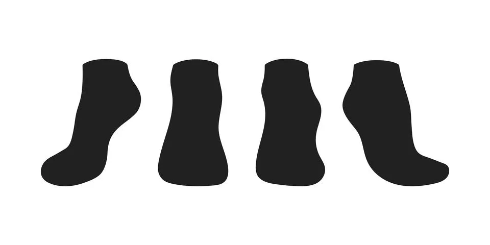 Black socks template mockup flat style design vector illustration isolated on Stock Illustration