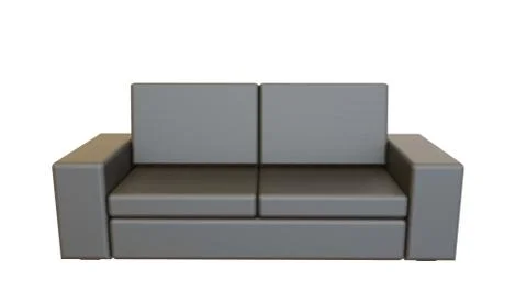Black Sofa 3d rendering isolated Stock Illustration