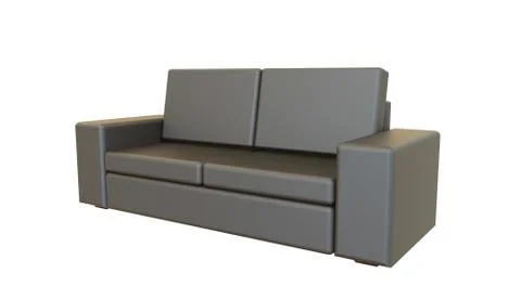 Black Sofa 3d rendering isolated Иллюстрация