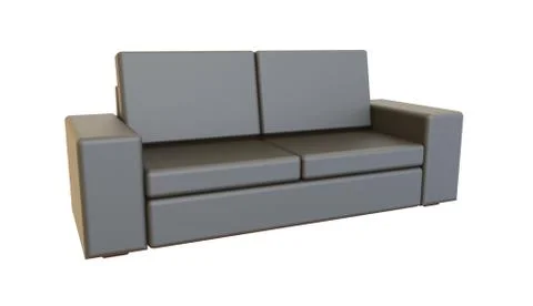 Black Sofa 3d rendering isolated Stock Illustration
