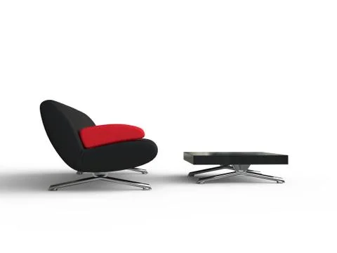 Black Sofa With Coffee Table Stock Illustration