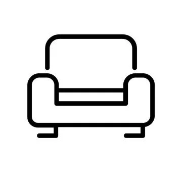 Black Sofa Icon Design Template 库存插图