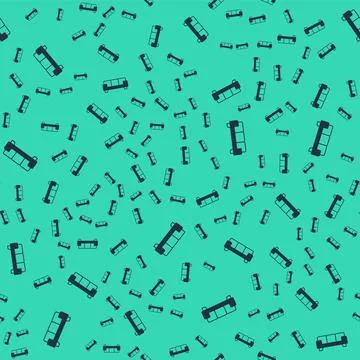 Black Sofa icon isolated seamless pattern on green background.  Vector Illustrazione stock