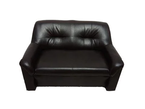 Black sofa isolated on white background 库存照片