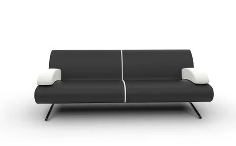 Black Sofa With White Pillows Stock Illustration