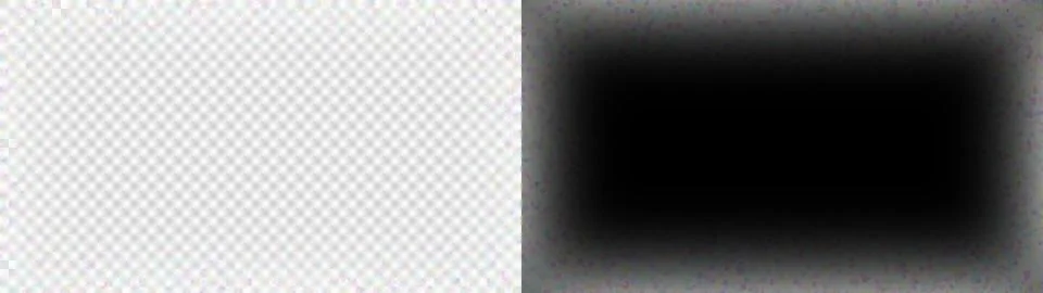 Black Soft Rectangle Shadow Isolated PNG zoomed pixelated border Ilustración de archivo