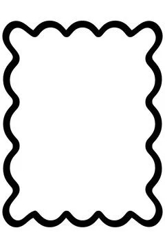 Black Soft Scalloped Rectangle Frame for Elegant Designs Stock Illustration