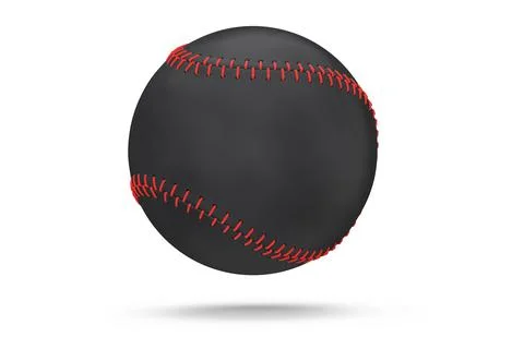 Black softball or baseball ball isolated on white background. Stock Illustration