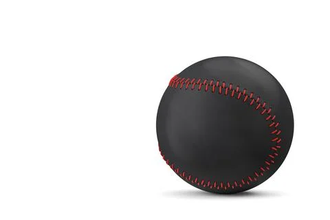 Black softball or baseball ball isolated on white background. Stock Illustration