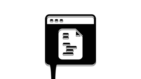 Black Software, web developer programming code icon isolated on white background Stock Footage 233969022