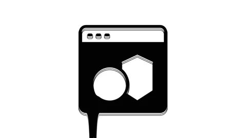 Black Software, web developer programming code icon isolated on white background Stock Footage 233969108