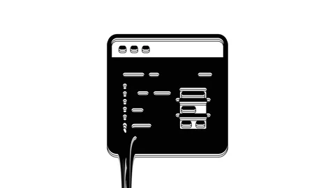 Black Software, web developer programming code icon isolated on white background Stock Footage 233969138