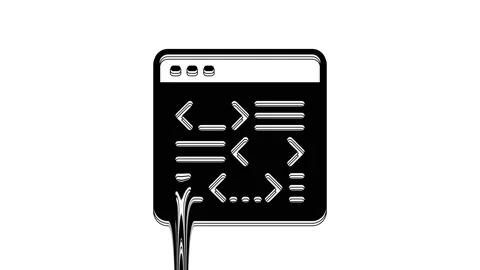 Black Software, web developer programming code icon isolated on white background Stock Footage 233969145