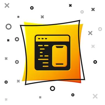 Black Software, web developer programming code icon isolated on white background Stock Illustration