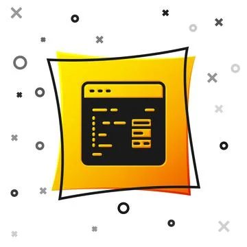 Black Software, web developer programming code icon isolated on white background Stock Illustration