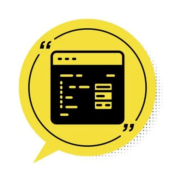 Black Software, web developer programming code icon isolated on white background Stock Illustration