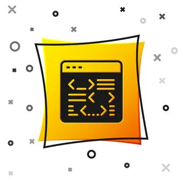 Black Software, web developer programming code icon isolated on white background Stock Illustration