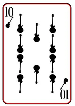 Black Solid Guitar Ten Stock Illustration