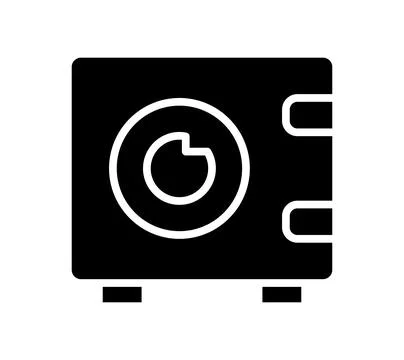 Black Solid Safe with Round Lock Design for Security and Protection Use Stockillustratie