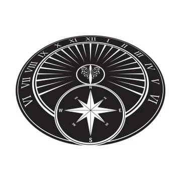Black solid sundial Stock Illustration
