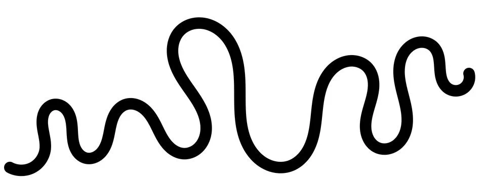 Black solid wavy line on white background, Abstract continuous curved line,.. Stock Illustration