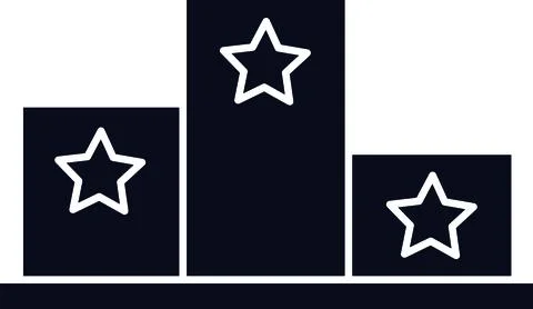 Black Solid Winner Podium with Stars for Championship Ranking Competition Su Stock Illustration