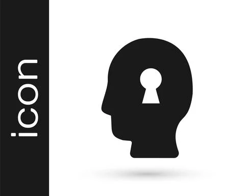 Black Solution to the problem in psychology icon isolated on white background Illustrazione stock