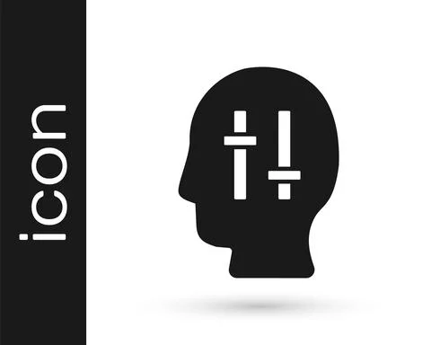 Black Solution to the problem in psychology icon isolated on white background Illustrazione stock