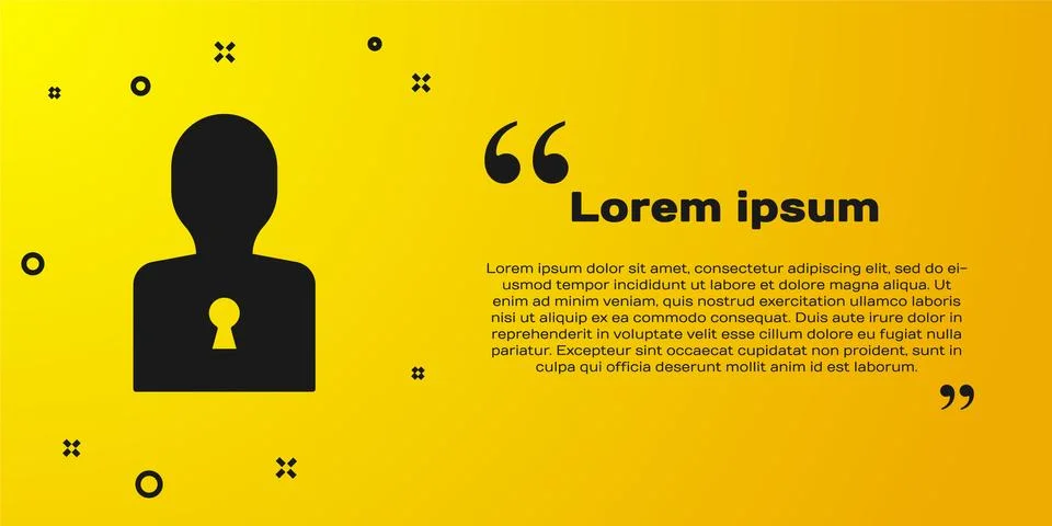 Black Solution to the problem in psychology icon isolated on yellow background Illustrazione stock