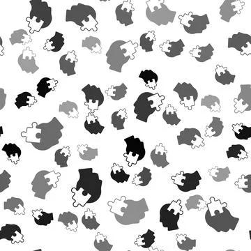 Black Solution to the problem in psychology icon isolated seamless pattern on Stockillustratie
