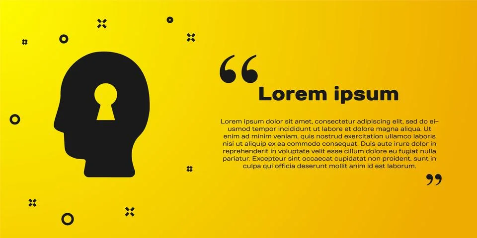 Black Solution to the problem in psychology icon isolated on yellow background Stock Illustration