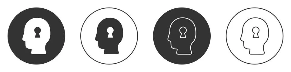 Black Solution to the problem in psychology icon isolated on white background Stock Illustration
