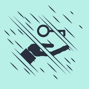 Black Solution to the problem in psychology icon isolated on green background Stock Illustration