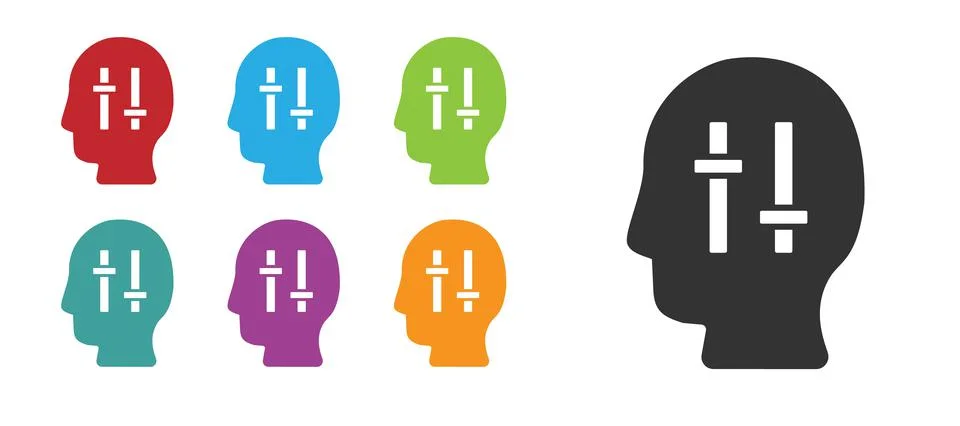 Black Solution to the problem in psychology icon isolated on white background Illustrazione stock