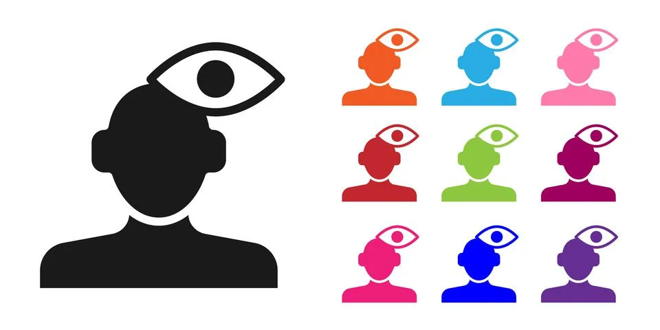 Black Solution to the problem in psychology icon isolated on white background Illustrazione stock