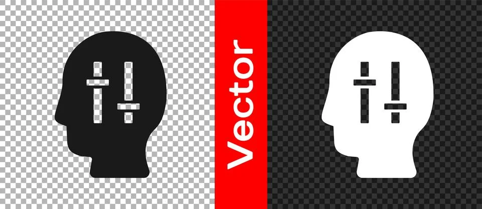Black Solution to the problem in psychology icon isolated on transparent back Stock Illustration