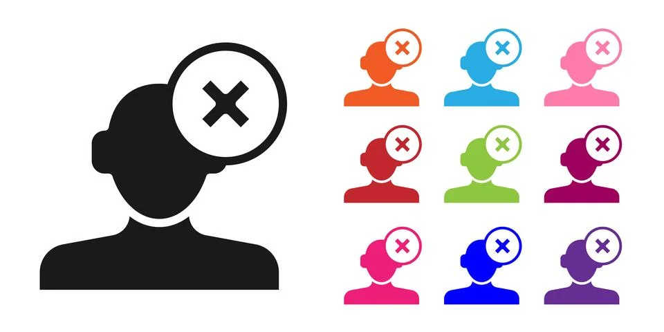 Black Solution to the problem in psychology icon isolated on white background Illustrazione stock